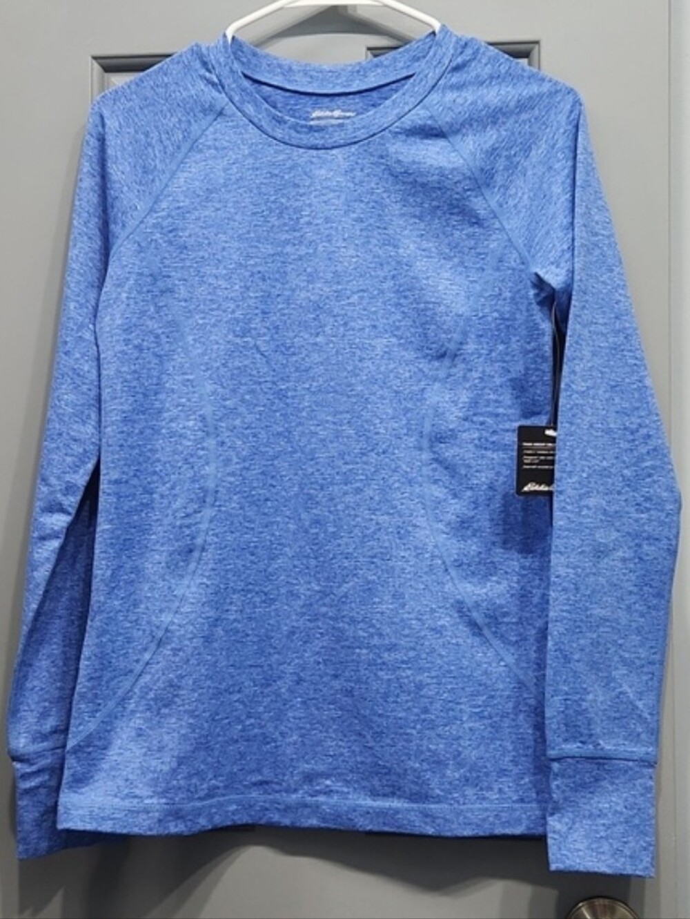NWT Eddie Bauer Train Ascent Long Sleeve Crew Neck Top Cobalt Blue small